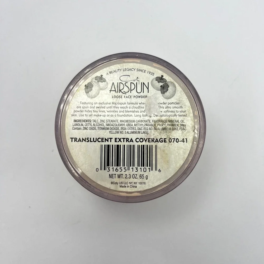 Vintage Coty Airspun Translucent Extra Coverage Loose Face Powder‎ Vanity Decor